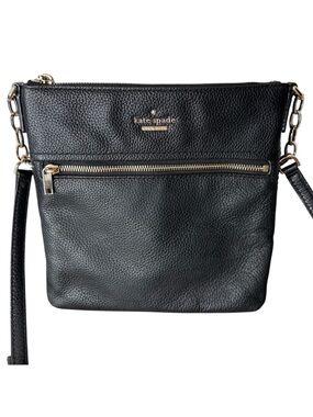 KATE SPADE Black New York Jackson Street Melisse Crossbody Bag Pebbled Leather